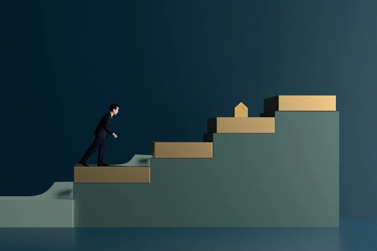 Ilustração comparando três modalidades de crédito — financiamento imobiliário, CDC veículo e consórcio — com uma seta da Selic atingindo cada uma com intensidade diferente.